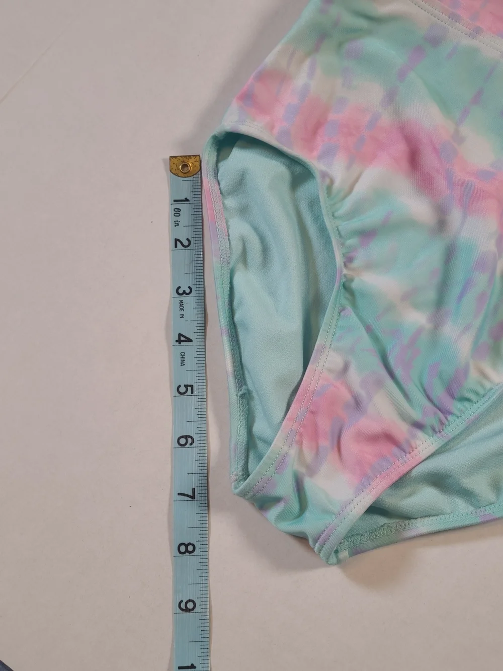 Girls Cute One-Piece Swimsuit in Pastel Tie-Dye EUC Medium 7/8 With  Side Cutout